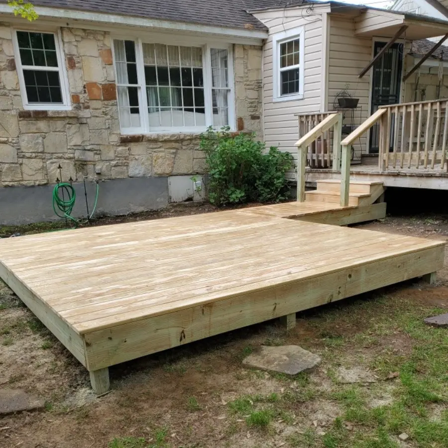 fresh built deck of wood