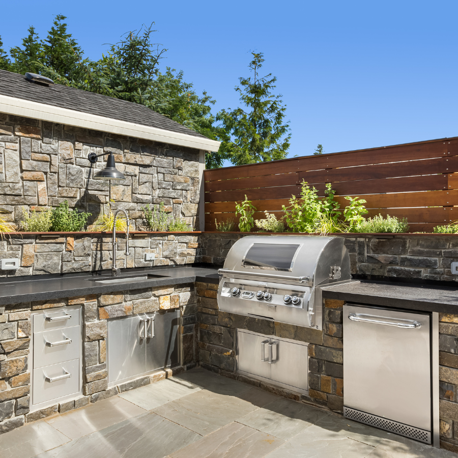 outdoor kitchen with grill
